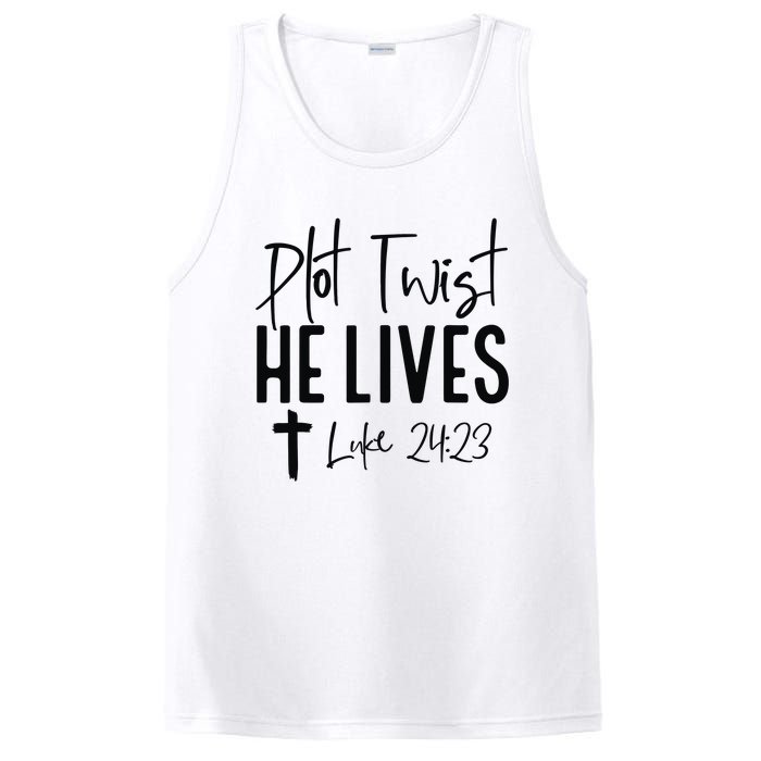 Plot Twist He Lives Luke 24 23 Bible Verse PosiCharge Competitor Tank