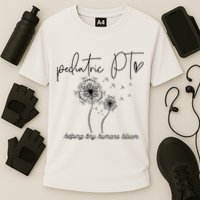 Physical Therapist Helping Tiny Human Bloom Pediatric PT Cooling Performance Crew T-Shirt