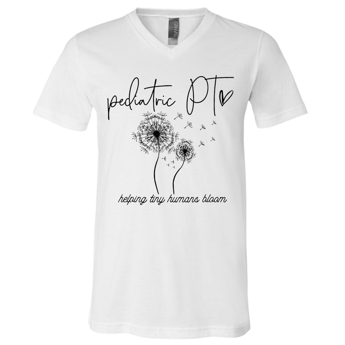 Physical Therapist Helping Tiny Human Bloom Pediatric PT V-Neck T-Shirt