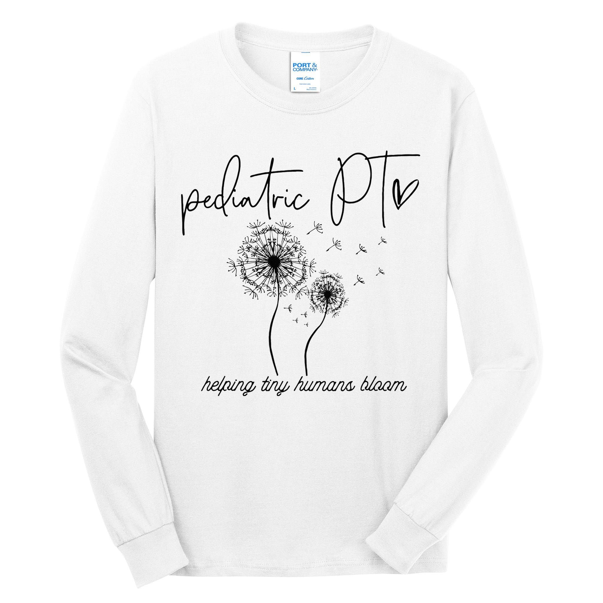 Physical Therapist Helping Tiny Human Bloom Pediatric PT Tall Long Sleeve T-Shirt