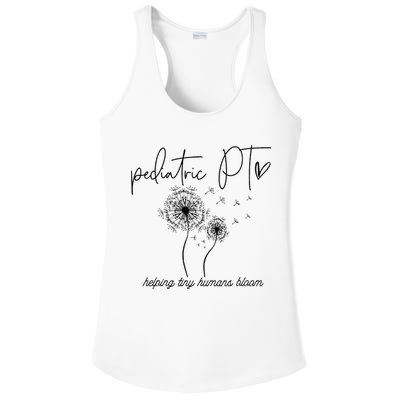 Physical Therapist Helping Tiny Human Bloom Pediatric PT Ladies PosiCharge Competitor Racerback Tank