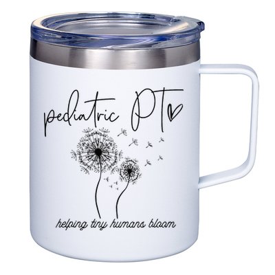 Physical Therapist Helping Tiny Human Bloom Pediatric PT 12oz Stainless Steel Coffee Mug