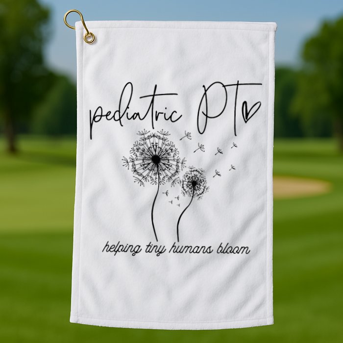 Physical Therapist Helping Tiny Human Bloom Pediatric PT Golf Towel