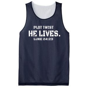 Plot Twist He Lives Jesus Is Alive Luke 24 Easter Women Mesh Reversible Basketball Jersey Tank