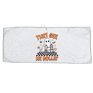 Physical Therapy Halloween They See Me Rolling Spooky Pt Pta Large Microfiber Waffle Golf Towel