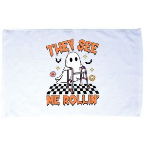 Physical Therapy Halloween They See Me Rolling Spooky Pt Pta Microfiber Hand Towel