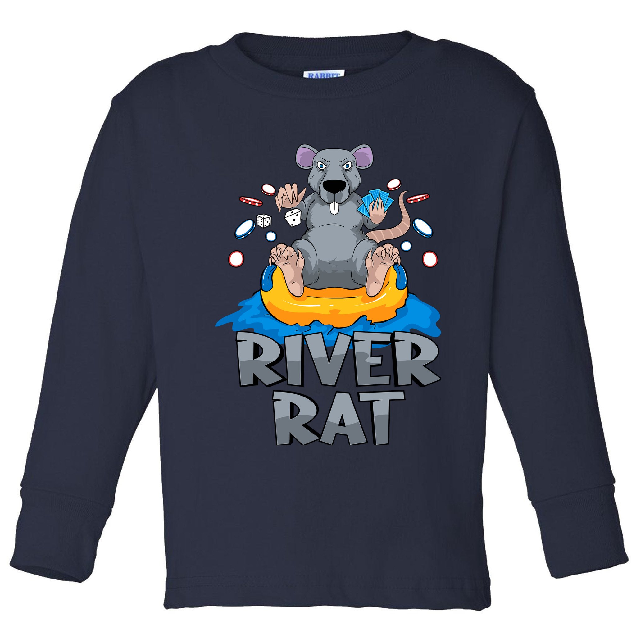 Poker Texas Hold Em River Rat Casino Toddler Long Sleeve Shirt
