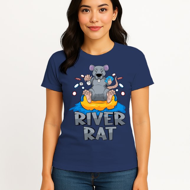 Poker Texas Hold Em River Rat Casino Womens T-Shirt