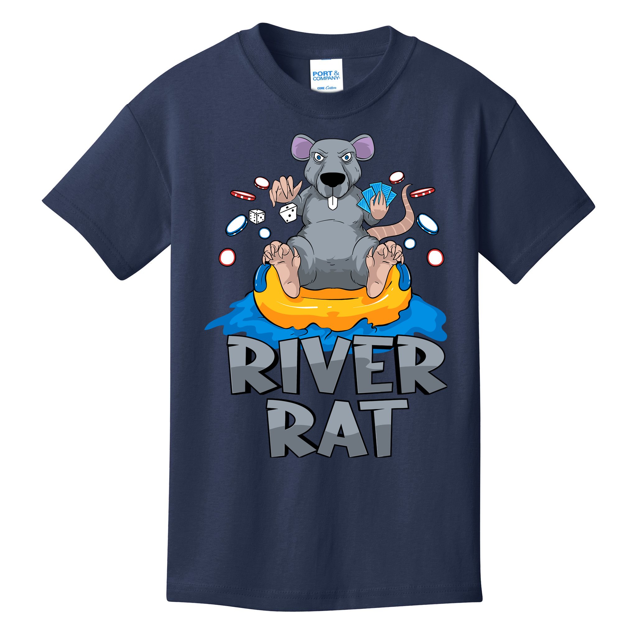 Poker Texas Hold Em River Rat Casino Kids T-Shirt