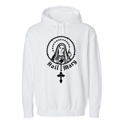 Prayer To Holy Mary Mother Of God Catholic Garment-Dyed Fleece Hoodie