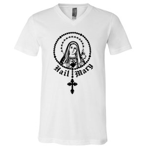 Prayer To Holy Mary Mother Of God Catholic V-Neck T-Shirt