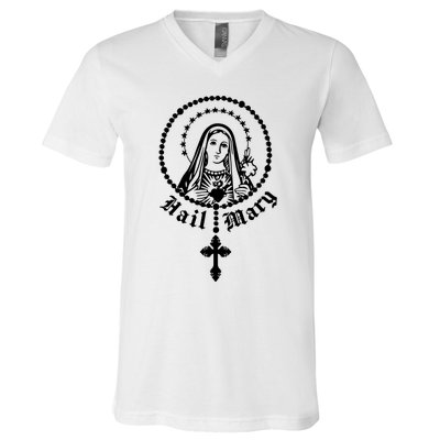 Prayer To Holy Mary Mother Of God Catholic V-Neck T-Shirt