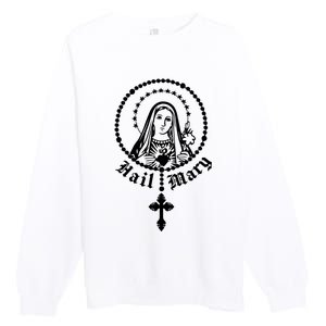 Prayer To Holy Mary Mother Of God Catholic Premium Crewneck Sweatshirt