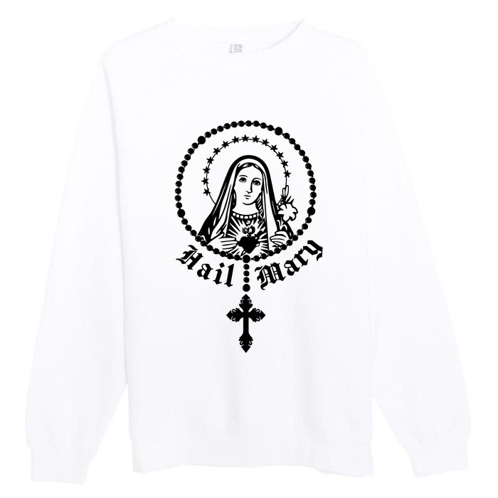 Prayer To Holy Mary Mother Of God Catholic Premium Crewneck Sweatshirt