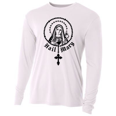 Prayer To Holy Mary Mother Of God Catholic Cooling Performance Long Sleeve Crew