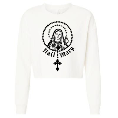 Prayer To Holy Mary Mother Of God Catholic Cropped Pullover Crew