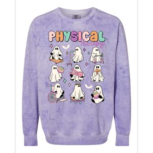 Physical Therapy Halloween Ghost Doctor Physical Ghost Nurse Gift Colorblast Crewneck Sweatshirt