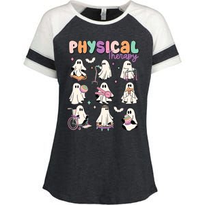 Physical Therapy Halloween Ghost Doctor Physical Ghost Nurse Gift Enza Ladies Jersey Colorblock Tee