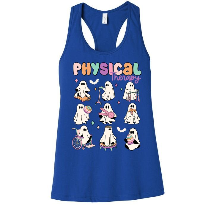 Physical Therapy Halloween Ghost Doctor Physical Ghost Nurse Gift Women's Racerback Tank