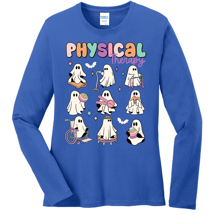 Physical Therapy Halloween Ghost Doctor Physical Ghost Nurse Gift Ladies Long Sleeve Shirt