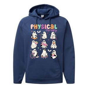 Physical Therapy Halloween Ghost Doctor Physical Ghost Nurse Gift Performance Fleece Hoodie