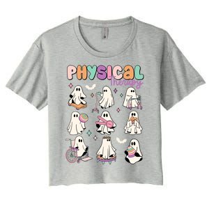 Physical Therapy Halloween Ghost Doctor Physical Ghost Nurse Gift Women's Crop Top Tee