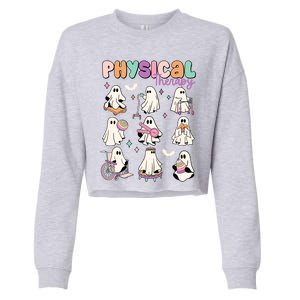 Physical Therapy Halloween Ghost Doctor Physical Ghost Nurse Gift Cropped Pullover Crew