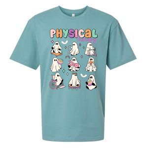 Physical Therapy Halloween Ghost Doctor Physical Ghost Nurse Gift Sueded Cloud Jersey T-Shirt