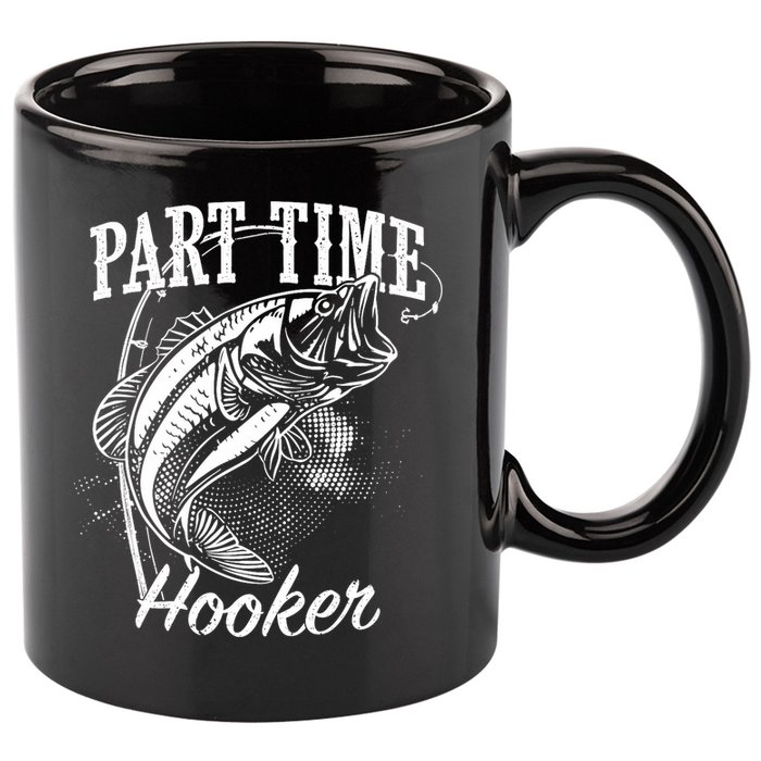 Part Time Hooker Fishing 11oz C Handle Ceramic Mug