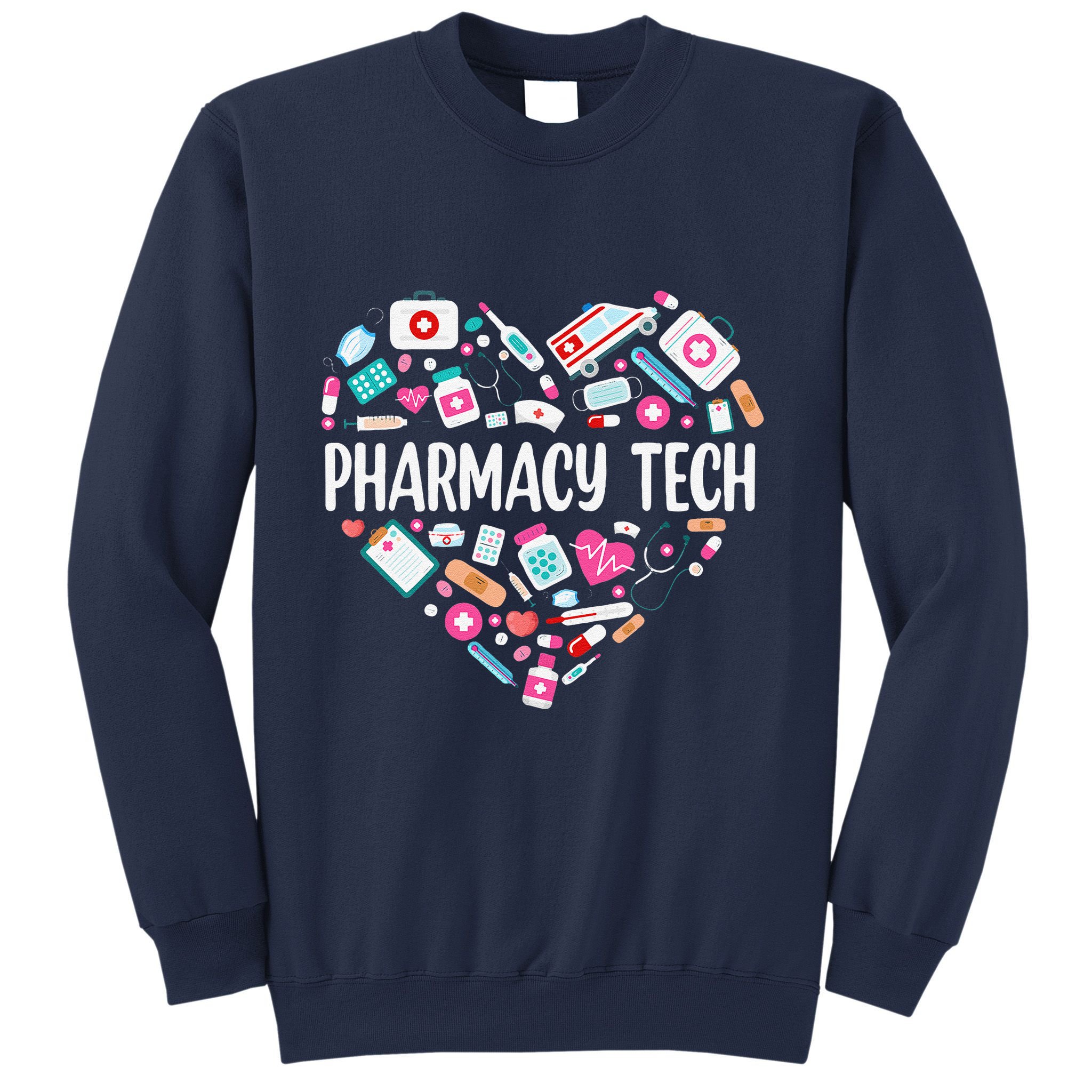 Pharmacy Technician Heart Certified Pharm Tech Pharmacist Sweatshirt