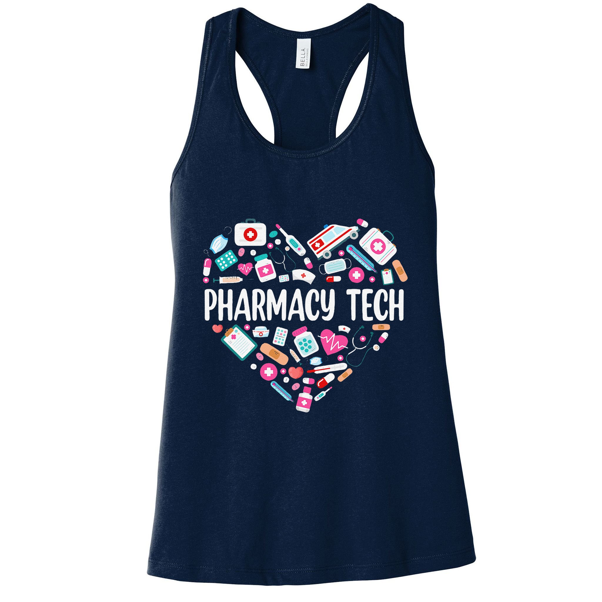 Pharmacy Technician Heart Certified Pharm Tech Pharmacist Womens Tank Top