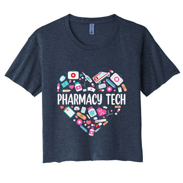 Pharmacy Technician Heart Certified Pharm Tech Pharmacist Crop Top
