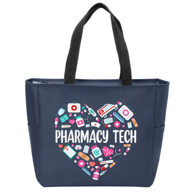 Pharmacy Technician Heart Certified Pharm Tech Pharmacist Zip Tote Bag