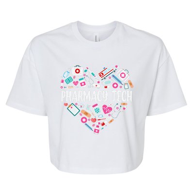 Pharmacy Technician Heart Certified Pharm Tech Pharmacist Bella+Canvas Jersey Crop Tee