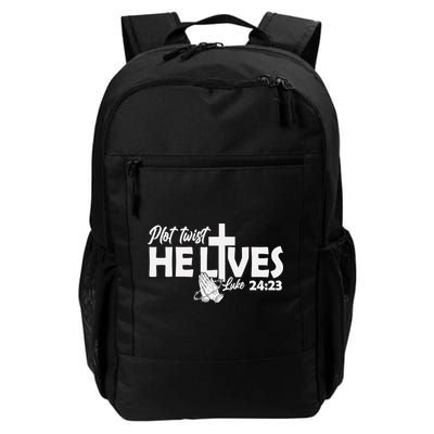 Plot Twist He Lives Luke 2423 Christian God Easter Funny Backpack
