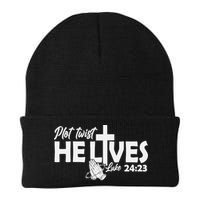 Plot Twist He Lives Luke 2423 Christian God Easter Funny Beanie