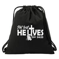 Plot Twist He Lives Luke 2423 Christian God Easter Funny Drawstring Bag