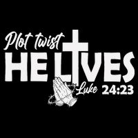 Plot Twist He Lives Luke 2423 Christian God Easter Funny 16 in Basic Backpack