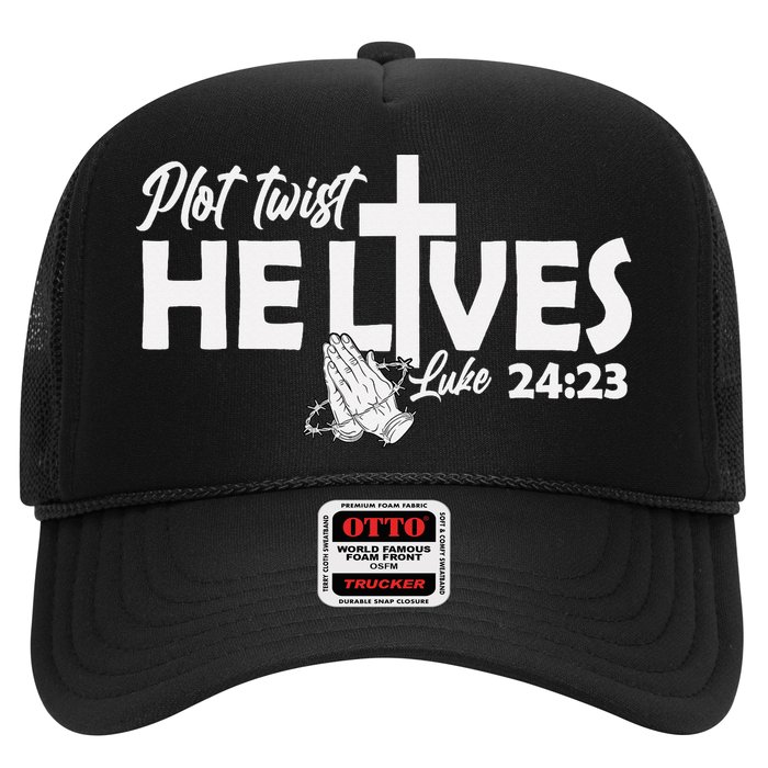 Plot Twist He Lives Luke 2423 Christian God Easter Funny Hat