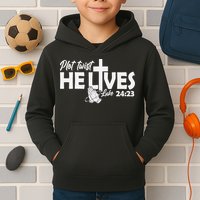 Plot Twist He Lives Luke 2423 Christian God Easter Funny Kids Hoodie