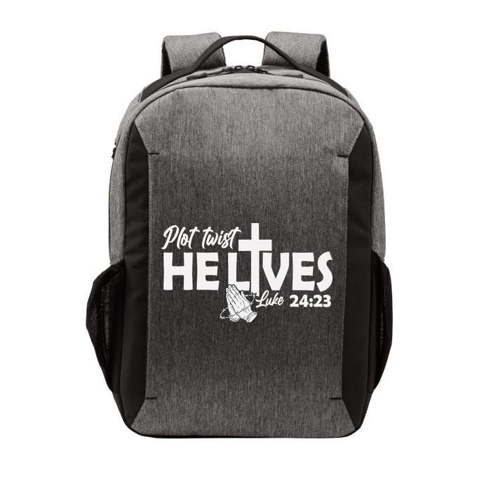 Plot Twist He Lives Luke 2423 Christian God Easter Funny Vector Backpack