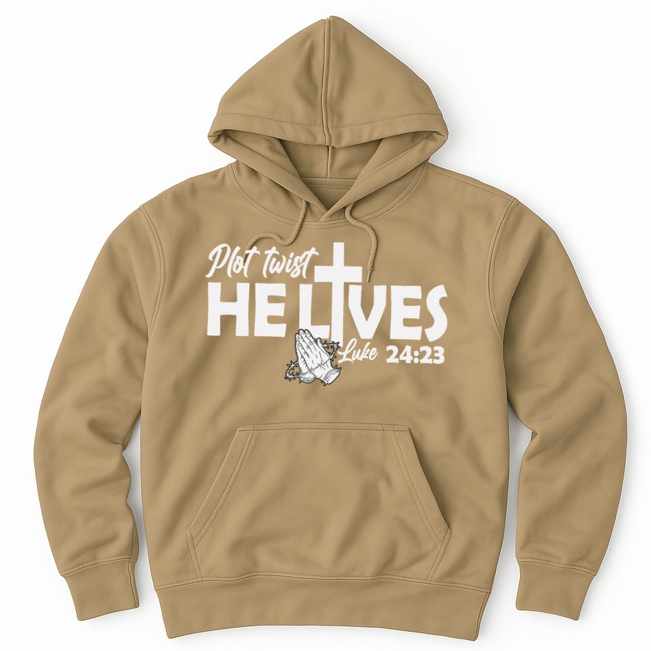 Plot Twist He Lives Luke 2423 Christian God Easter Funny Hoodie