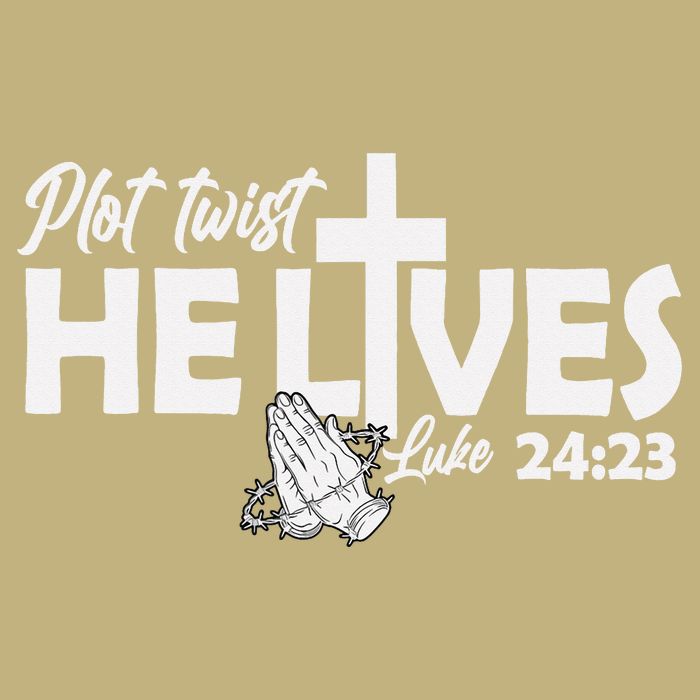 Plot Twist He Lives Luke 2423 Christian God Easter Funny Button