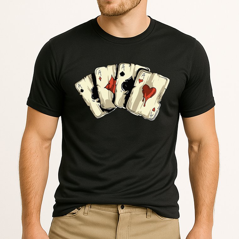 Poker Texas Hold'Em Gambling Casino 4 Aces Poker Cooling Performance Crew T-Shirt