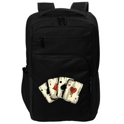 Poker Texas Hold'Em Gambling Casino 4 Aces Poker Impact Tech Backpack