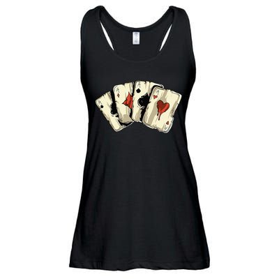 Poker Texas Hold'Em Gambling Casino 4 Aces Poker Ladies Essential Flowy Tank