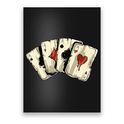 Poker Texas Hold'Em Gambling Casino 4 Aces Poker Poster