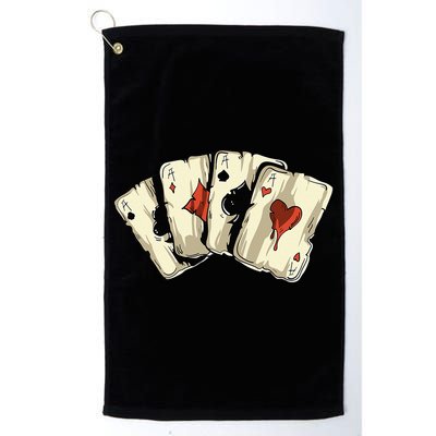 Poker Texas Hold'Em Gambling Casino 4 Aces Poker Golf Towel
