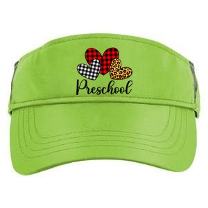 Preschool Teacher Happy Valentines Day Red Plaid Leopard Meaningful Gift Adult Drive Performance Visor