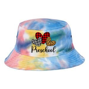 Preschool Teacher Happy Valentines Day Red Plaid Leopard Meaningful Gift Tie Dye Newport Bucket Hat